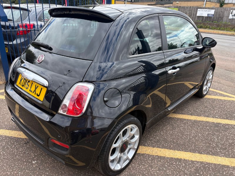 Black Fiat 500 1.2 S Hatchback 3dr Petrol Manual Euro 6 s/s 69 bhp